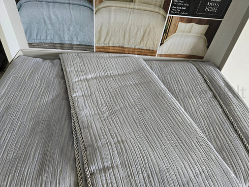 Prabangi lovatiesė Teos" su 2 pagalvių užvalkalais, pilka